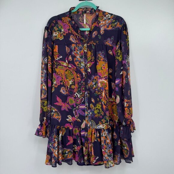 Free People Ibiza Nights Mini Dress woman’s size Small lined dress - Picture 1 of 12